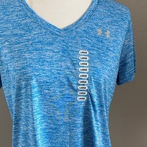 Under Armour Women's Heathered Blue V-Neck Tee